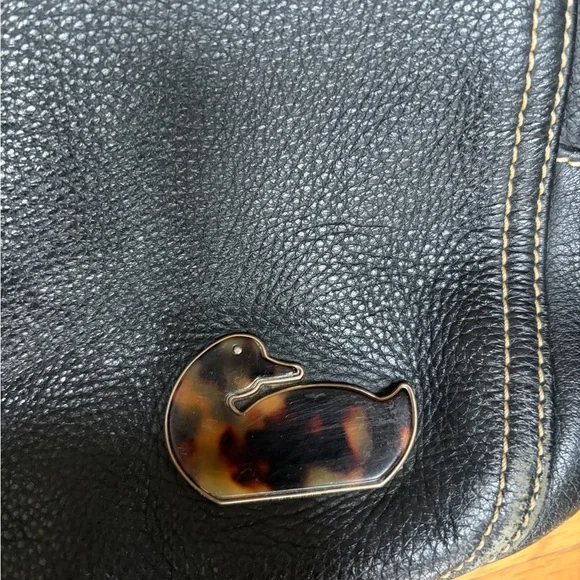 Dooney and Bourke Black Pebbled Leather Tote Bag - Picture 2 of 5